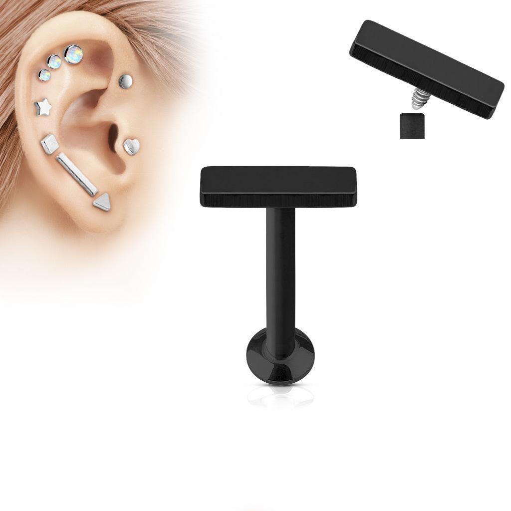 Cartilage jewelry, tragus jewelry Short Bar Black