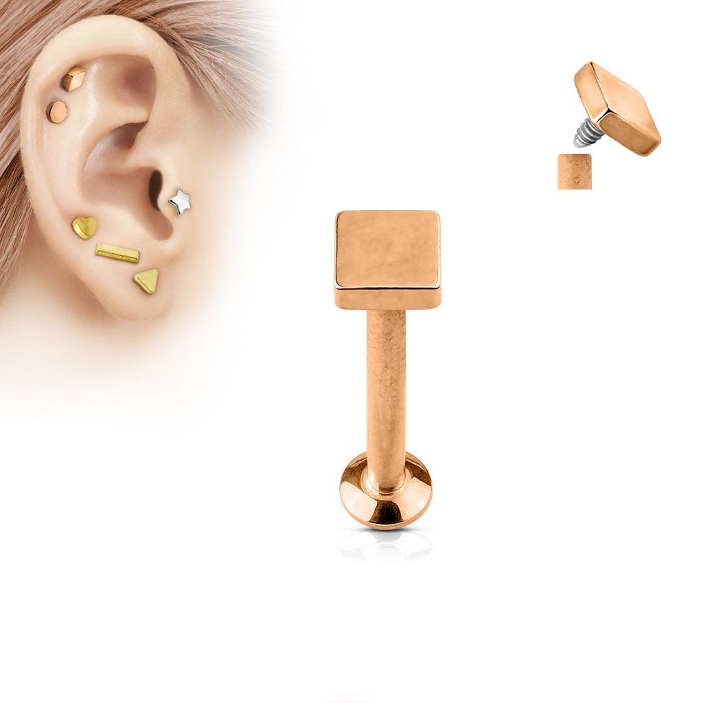 Rustokoru, traguskoru Square Rosegold -ruusukultainen labret