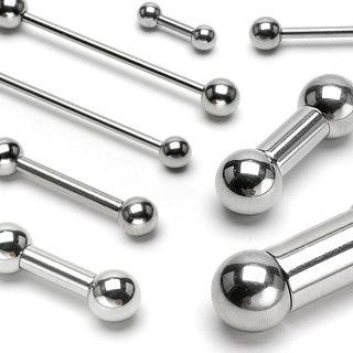 Tongue piercing, Barbell 1.6mm Surgical steel with 6mm balls