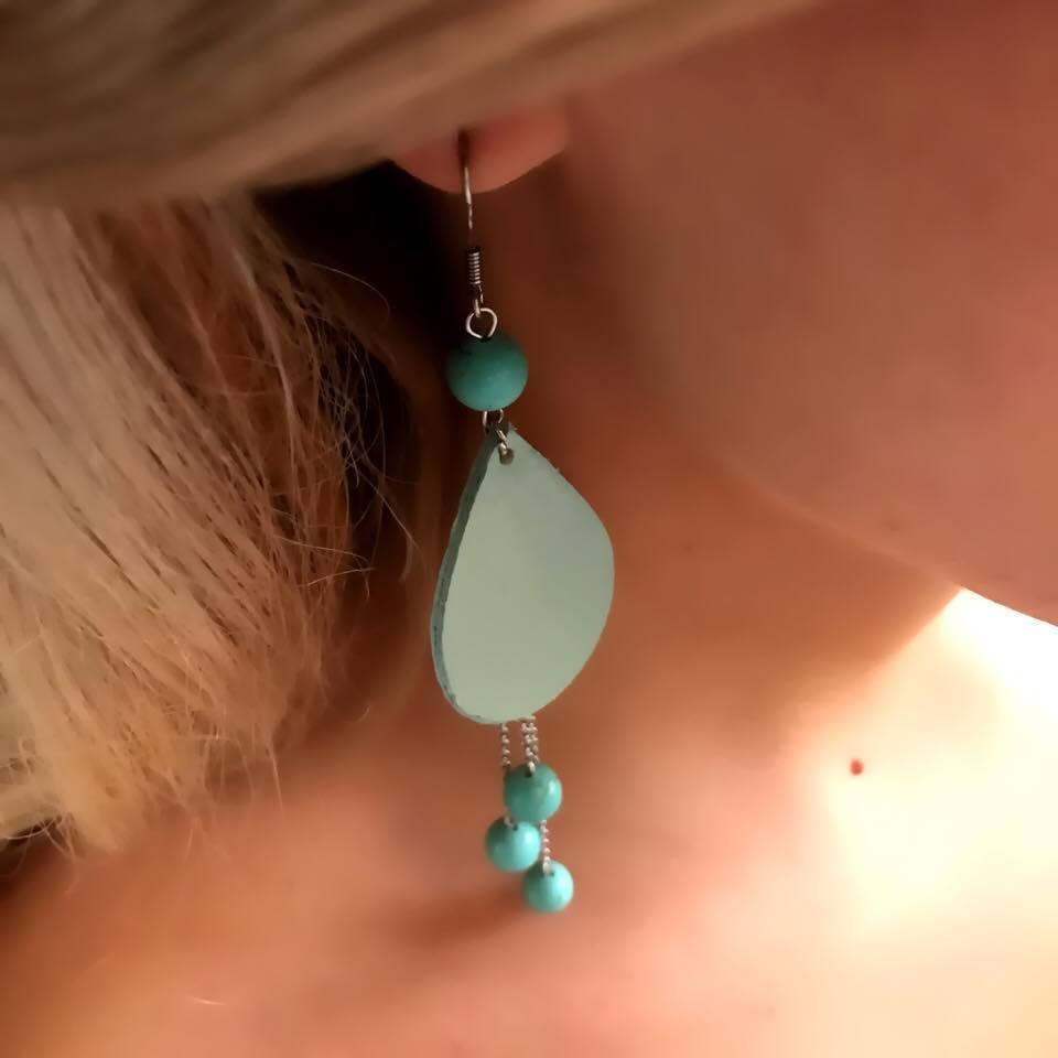 LEMPI earrings, Lily of the valley (light turquoise)