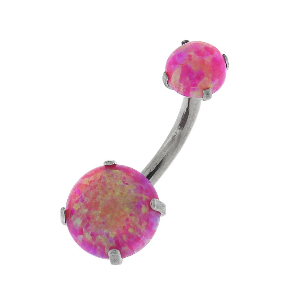 Navel ring, Pink Opal