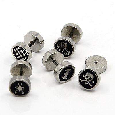 Fake plug, screw-on earring