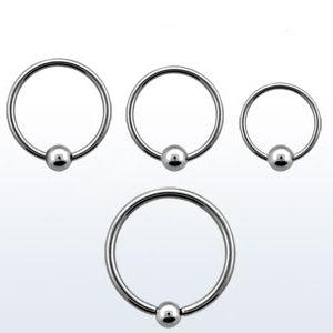 Piercing ring 1.2mm, BCR Surgical Steel ball lock ring (4mm ball)