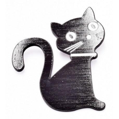 Brooch, Cat (black)