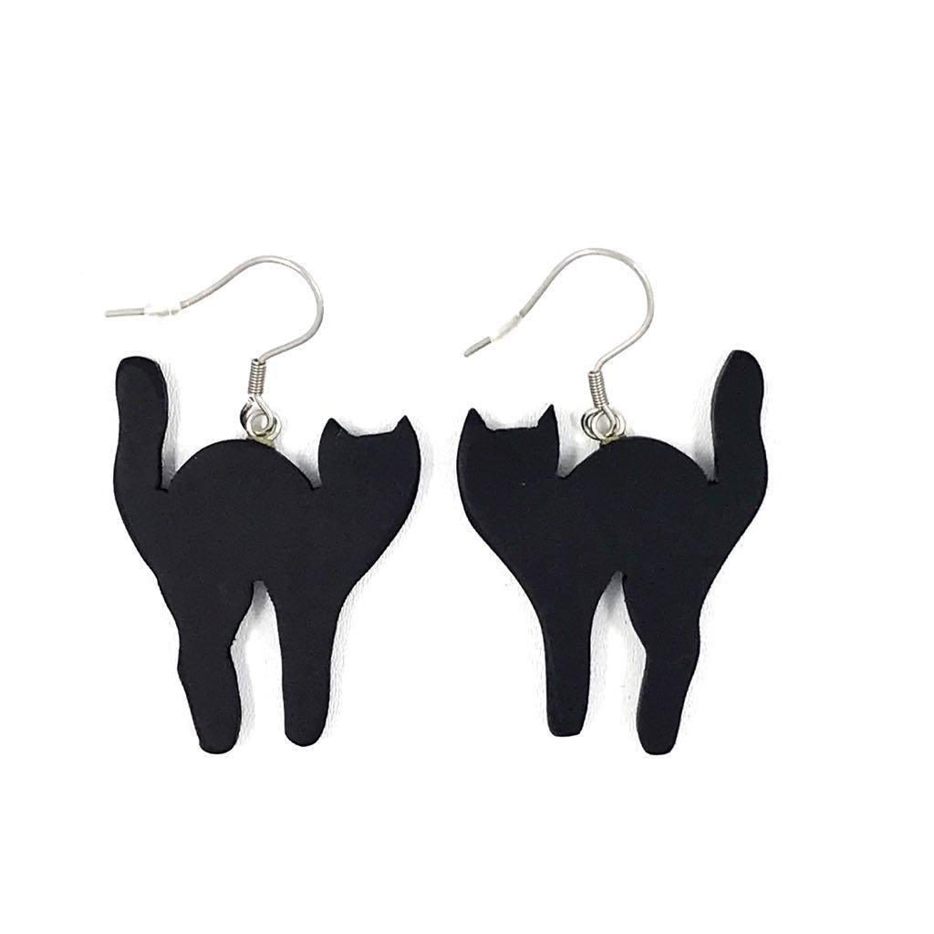 LEMPI earrings, Cat (black)