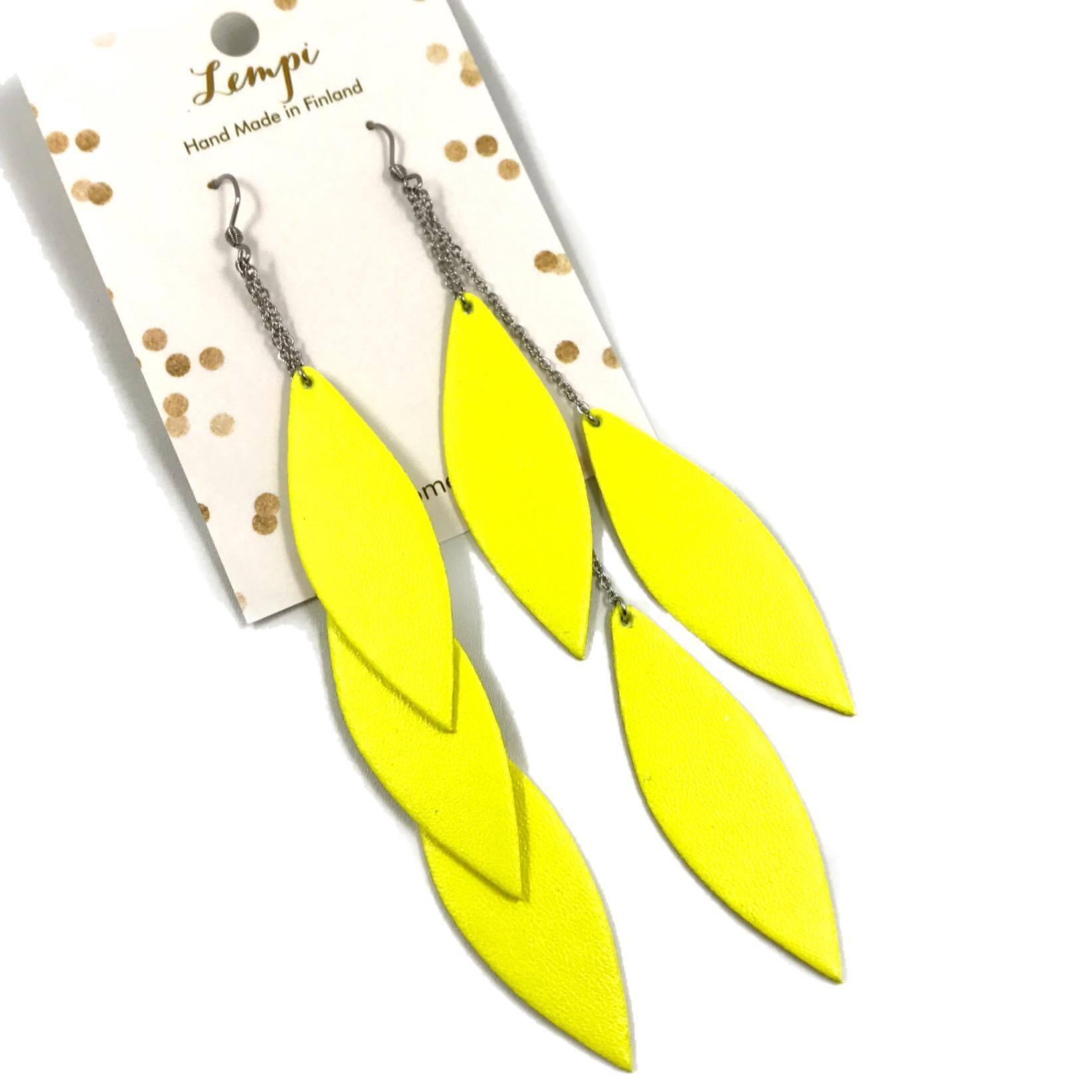 LEMPI earrings, Laura (bright yellow, three-piece)