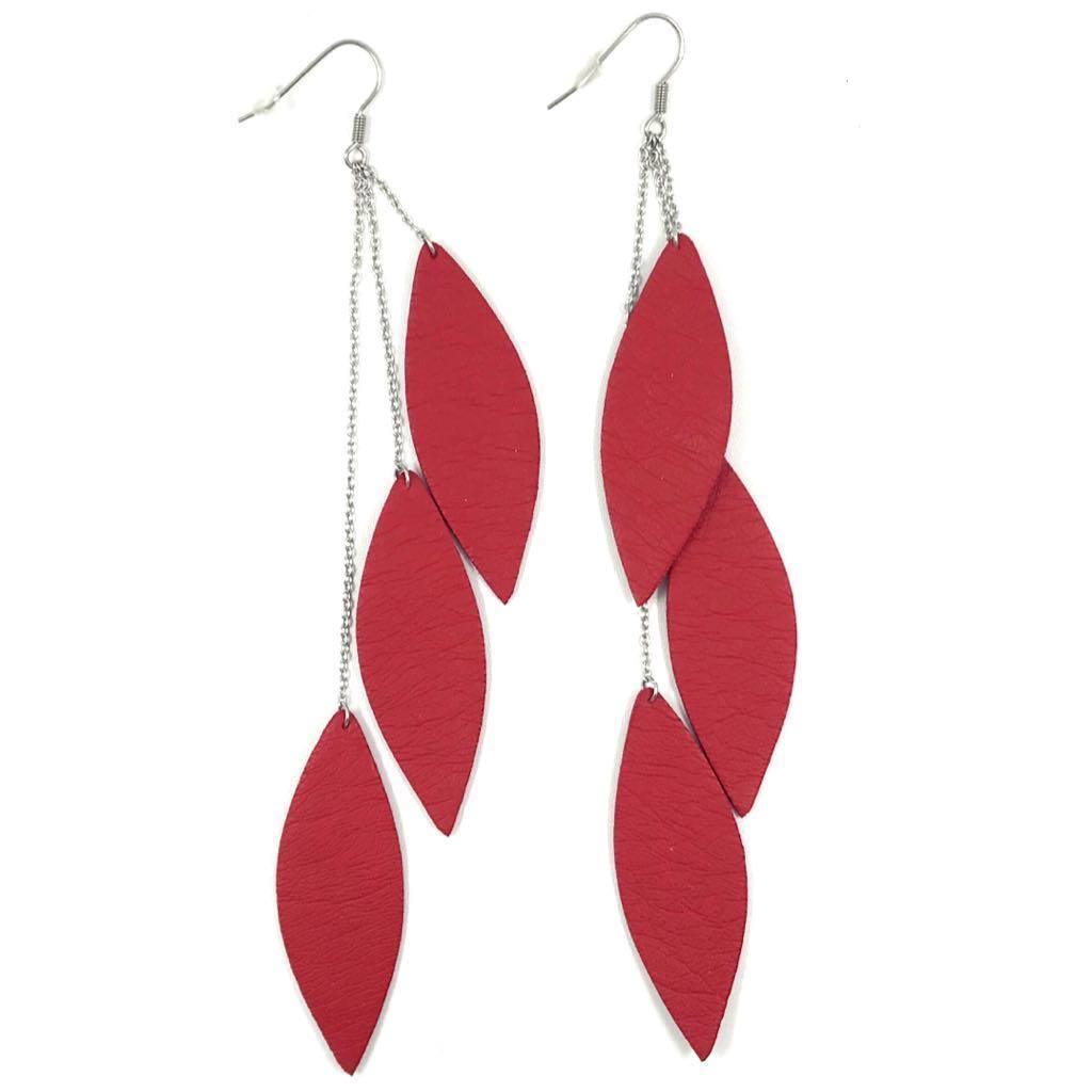 LEMPI earrings, Laura (red, three-piece)