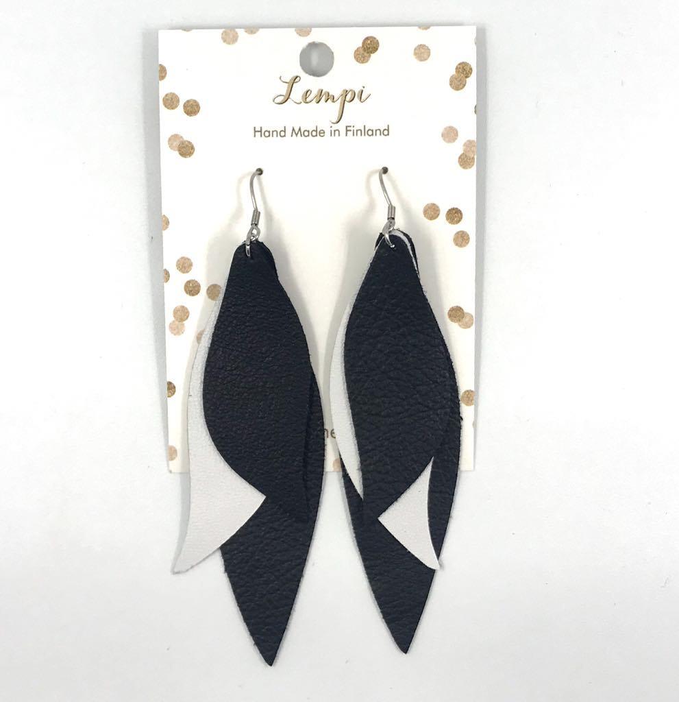 LEMPI earrings, Tulip (black-white)