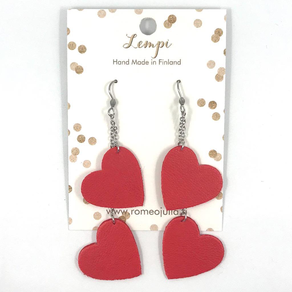 LEMPI earrings, Lempi (two-piece bright red)