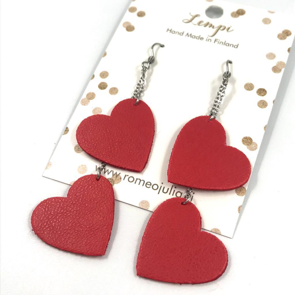 LEMPI earrings, Lempi (two-piece bright red)