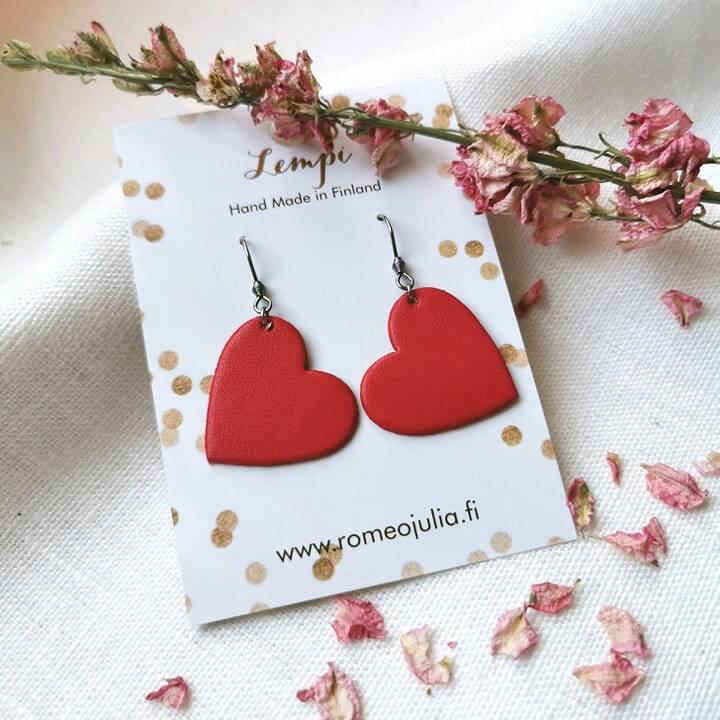 LEMPI earrings, Lempi (1 piece, bright red)