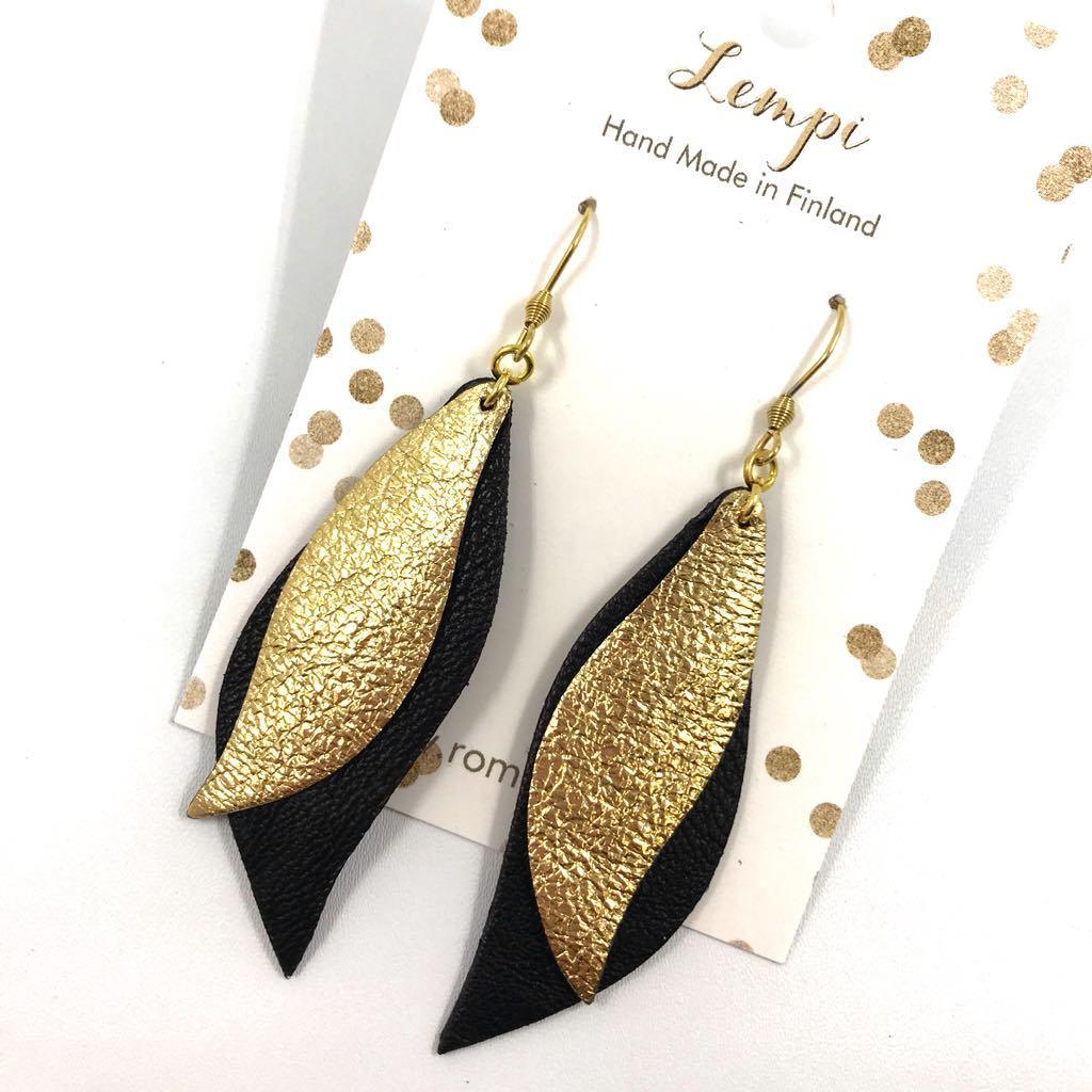 Earrings, Favorite/Flame (black-gold)