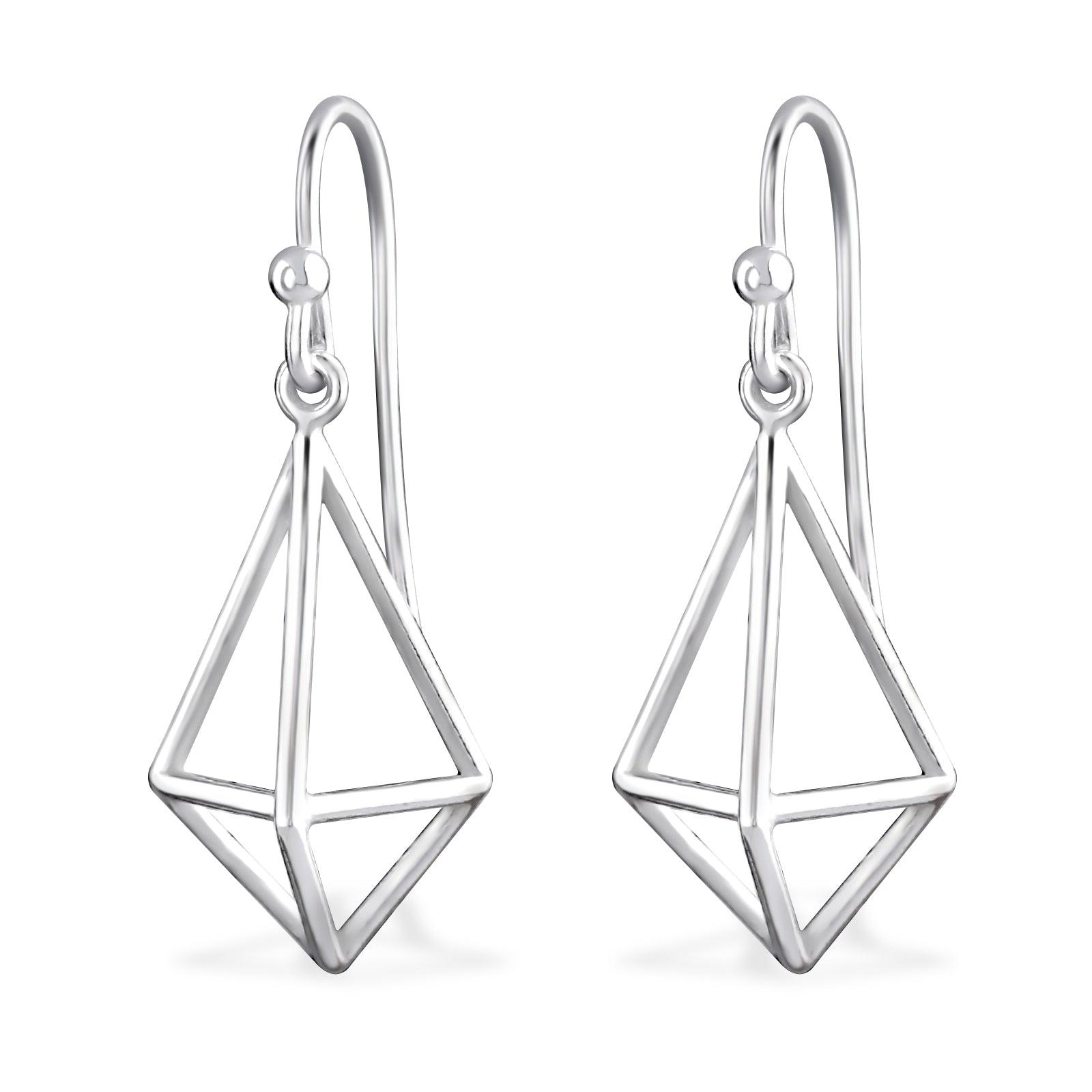 Silver earrings, MINIMALISM/Diamond