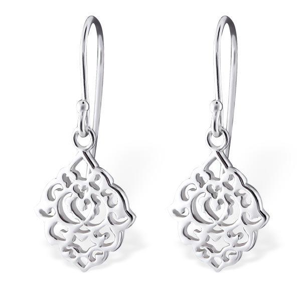 Silver earrings, Romantic Lace Lotus