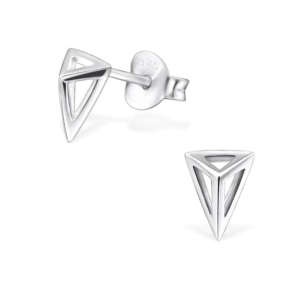 Silver earrings, MINIMALISM/Open Triangle