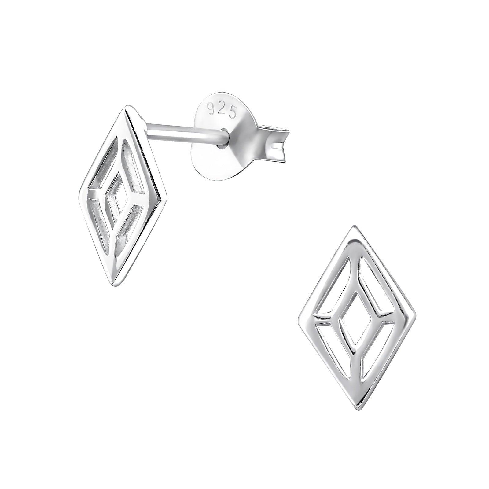 Silver earrings, MINIMALISM/Open Diamond