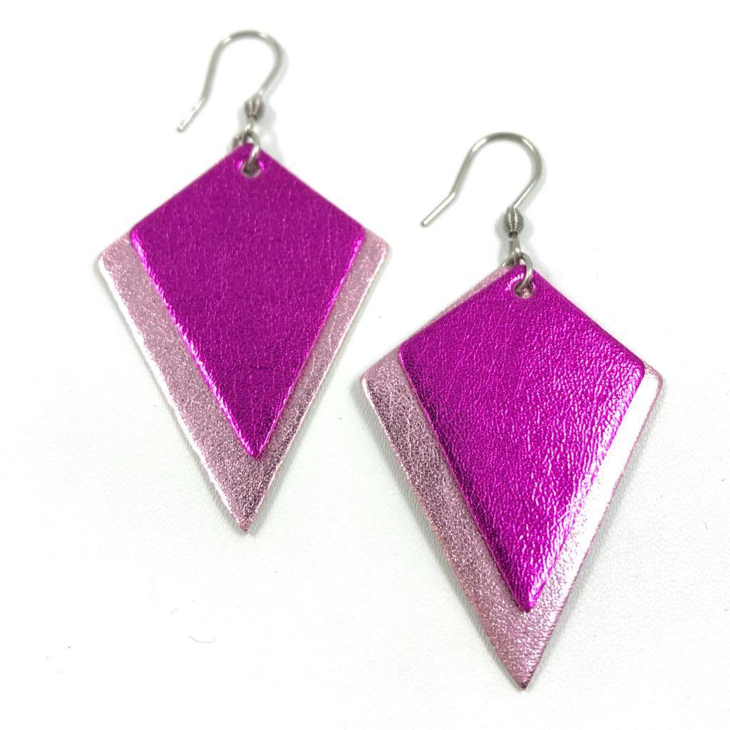 LEMPI earrings, Diamond (pink-fuchsia)