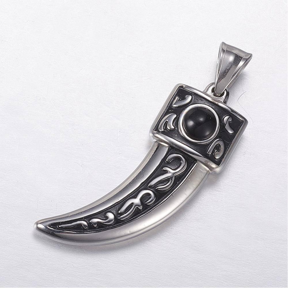 Surgical steel pendant, Bear Claw