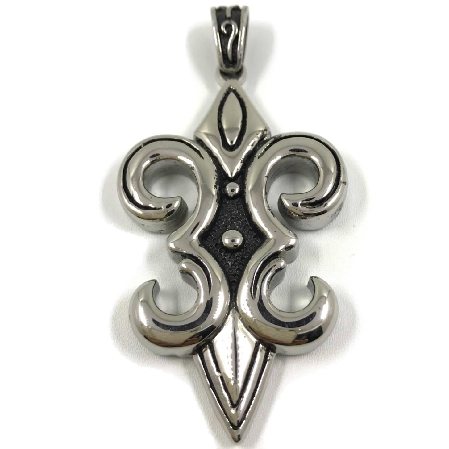 Surgical steel pendant, XXL Royal Fleur de lis (French lily)