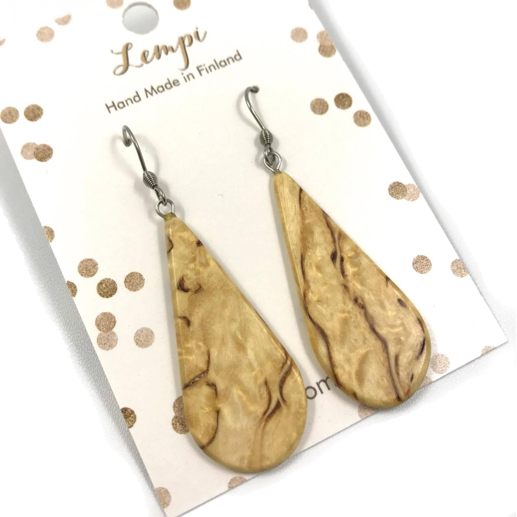 LEMPI earrings, Kaste (wood color)