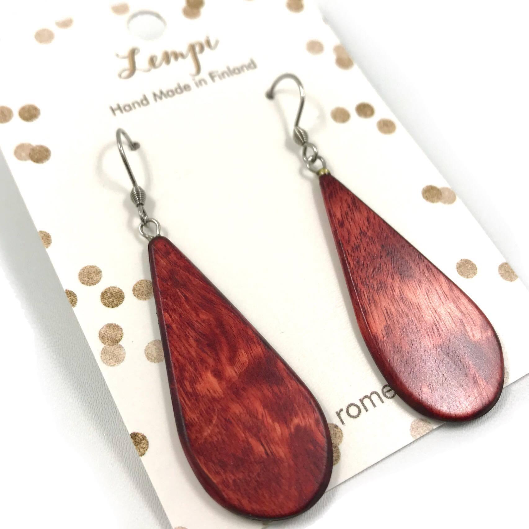 LEMPI earrings, Kaste (burgundy red)