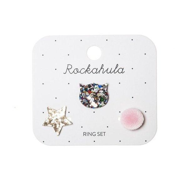 Children's ring set, Rockahula KIDS|Glitter Cat Ring Set