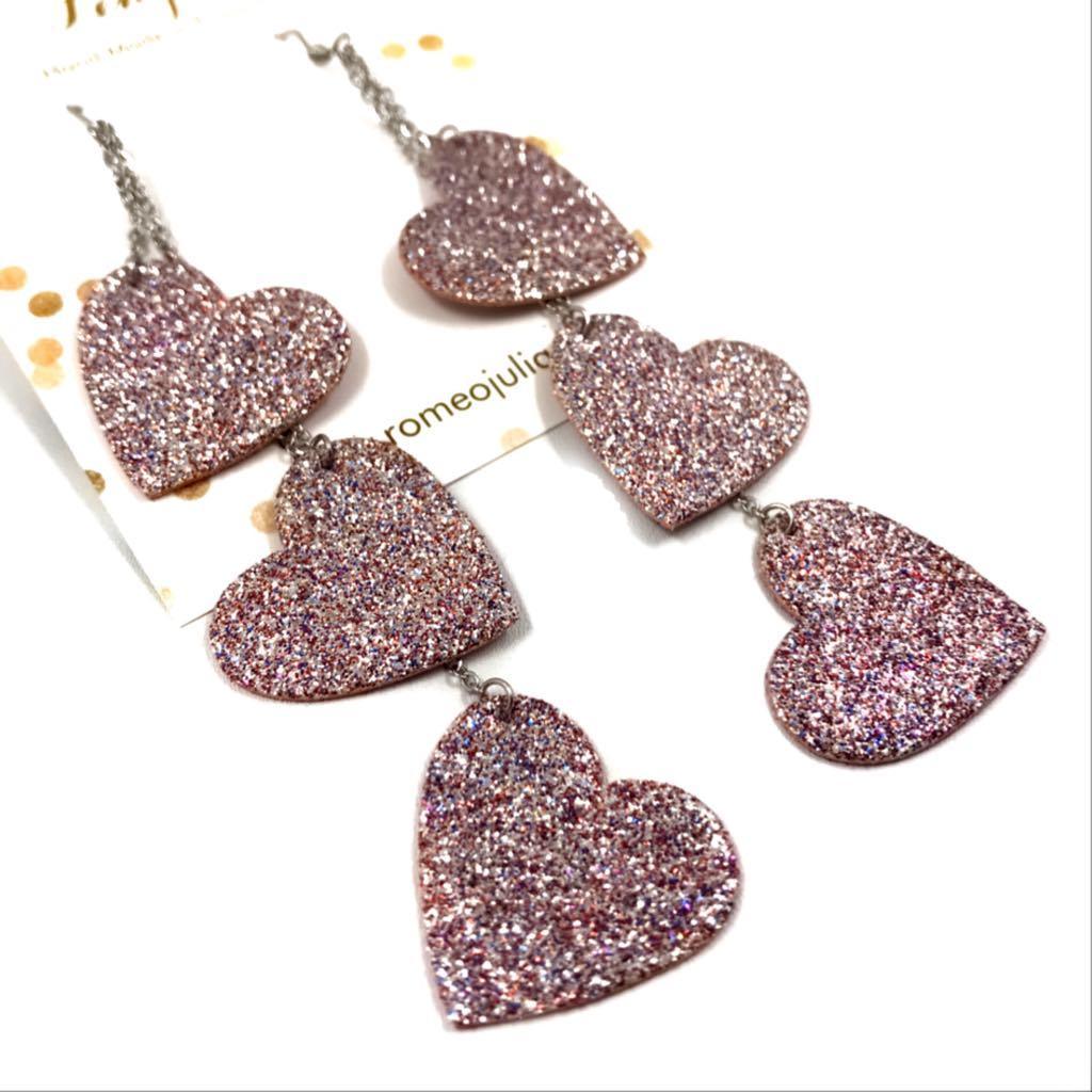 LEMPI earrings, Lempi (3 pieces, purple glitter)