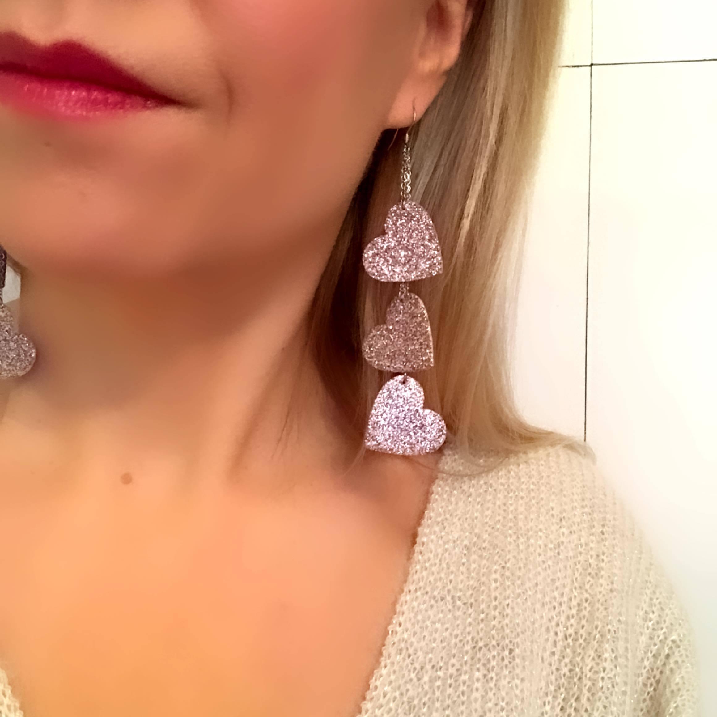 LEMPI earrings, Lempi (3 pieces, purple glitter)