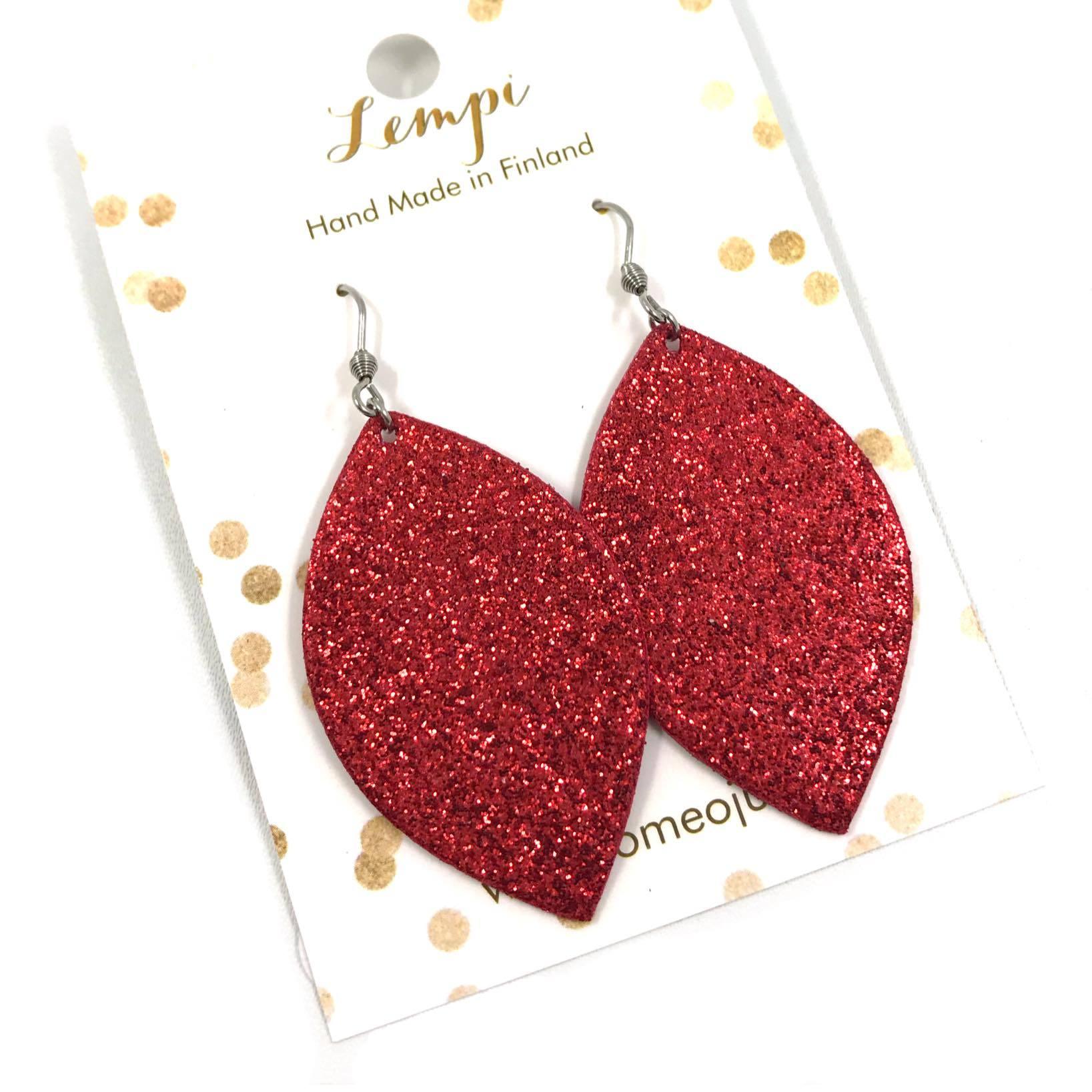 LEMPI earrings, Iisa (red glitter)