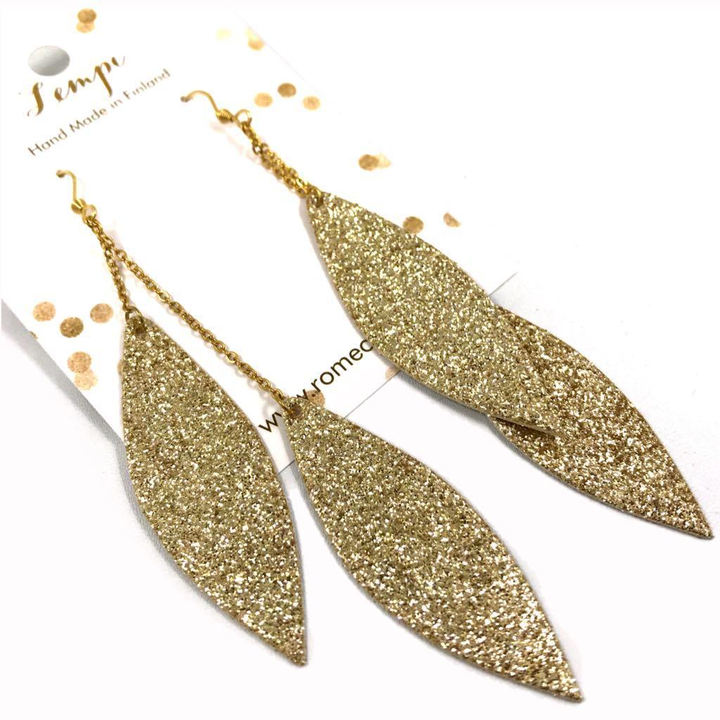 LEMPI earrings, Laura (gold glitter, two-piece)