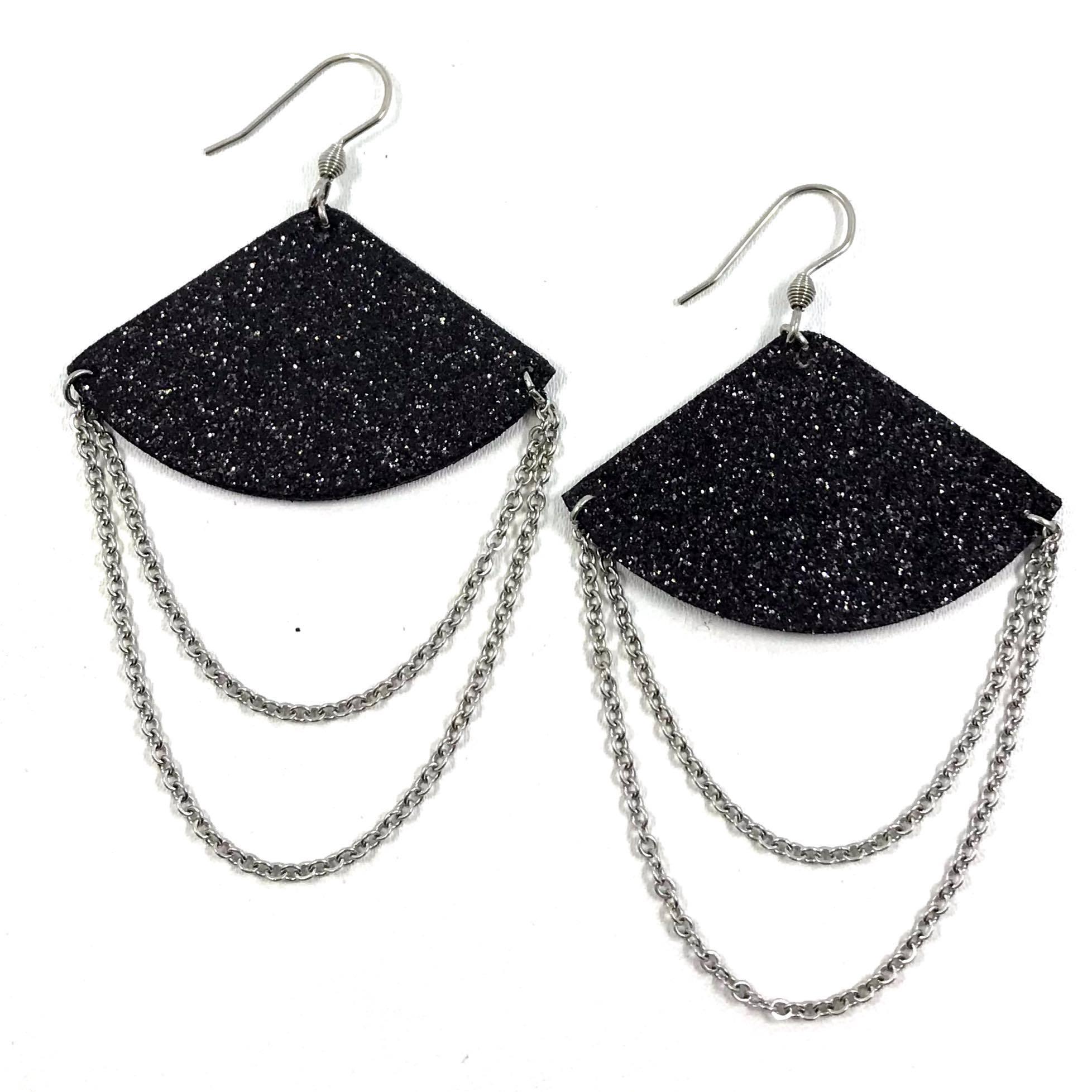 FAVORITE earrings, Moment (black glitter)