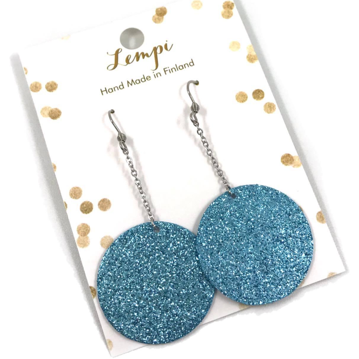 LEMPI earrings, Pastilli (glitter turquoise)