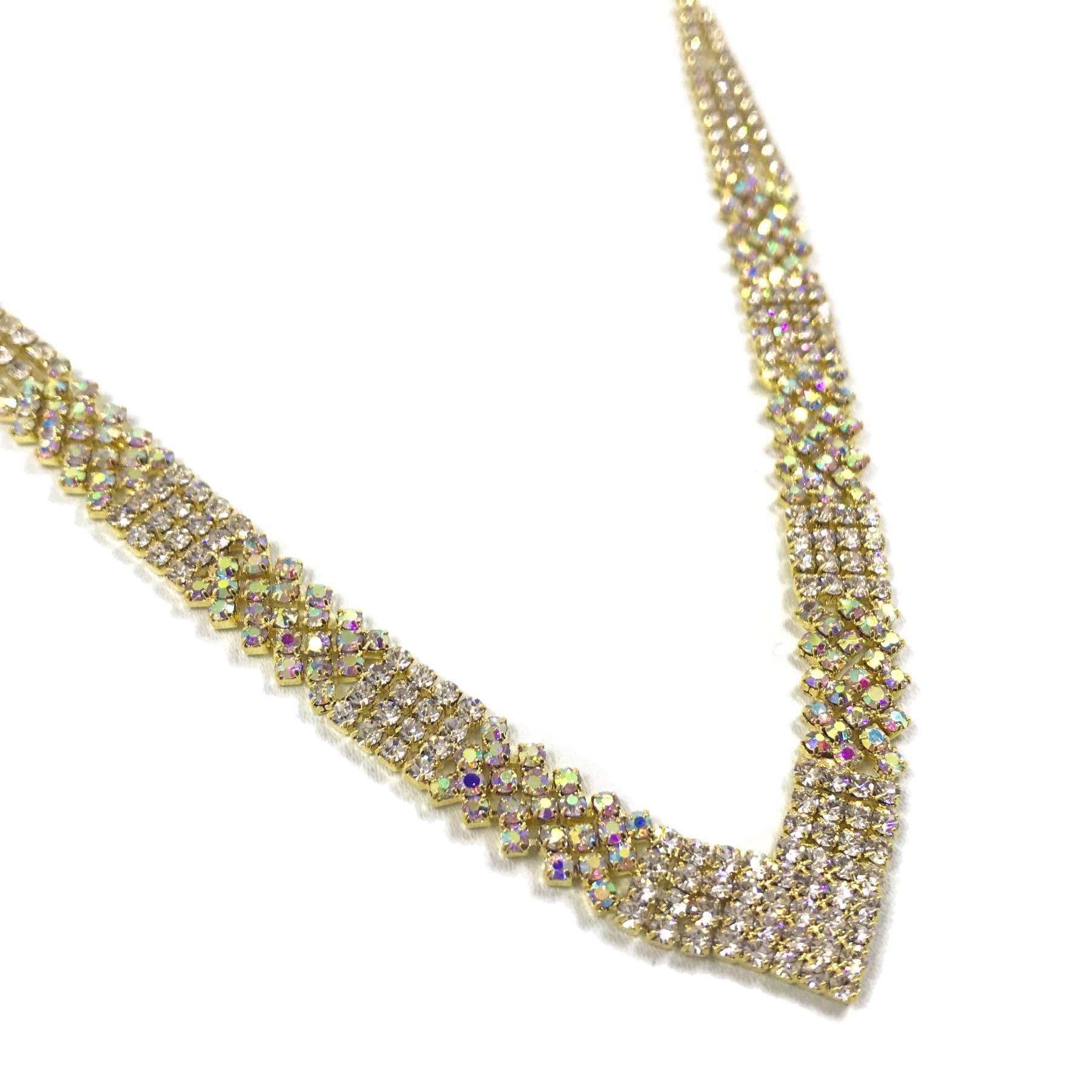 Strassikaulakoru, Simple Strass Necklace in Gold