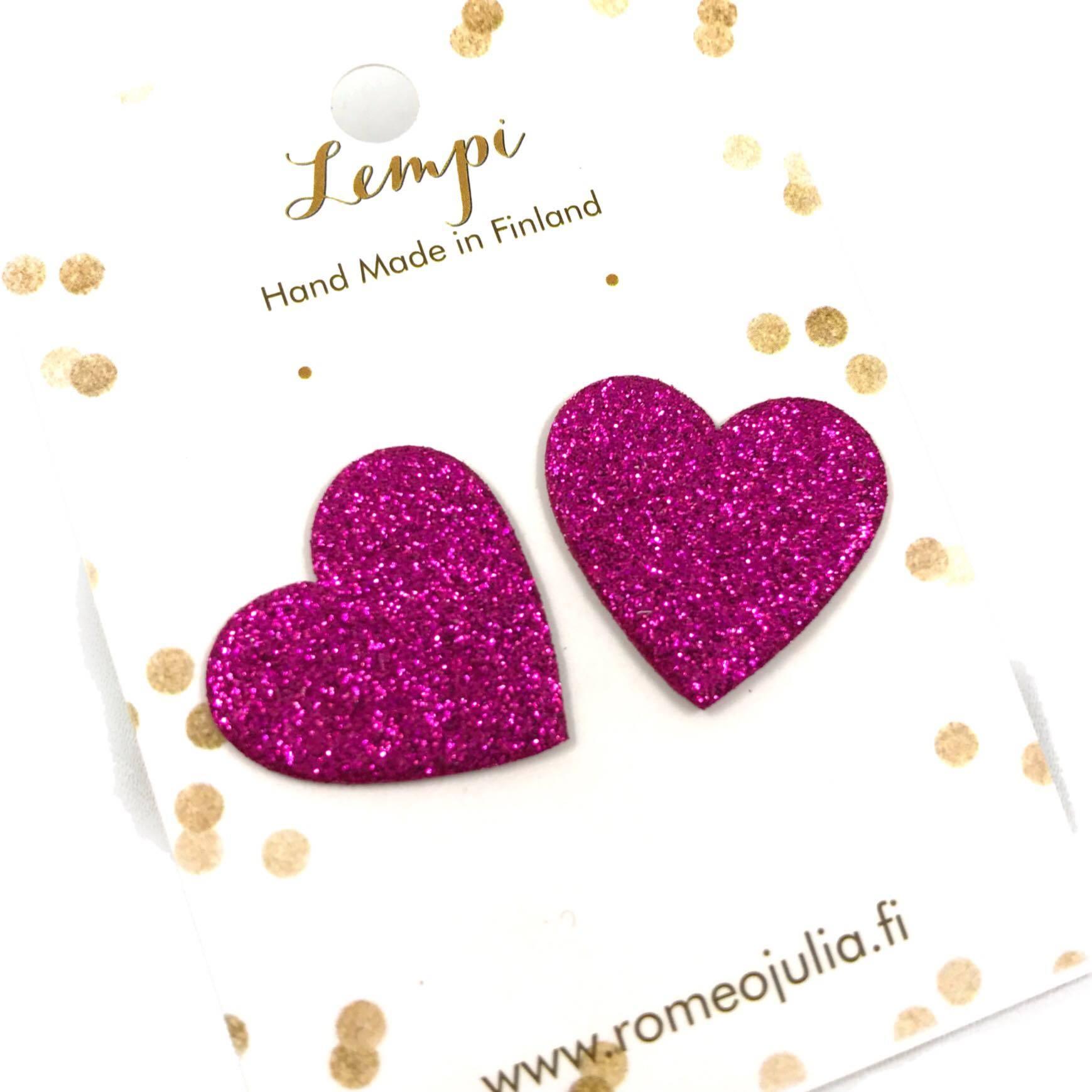 LEMPI earrings, Lempi (fuchsia glitter)