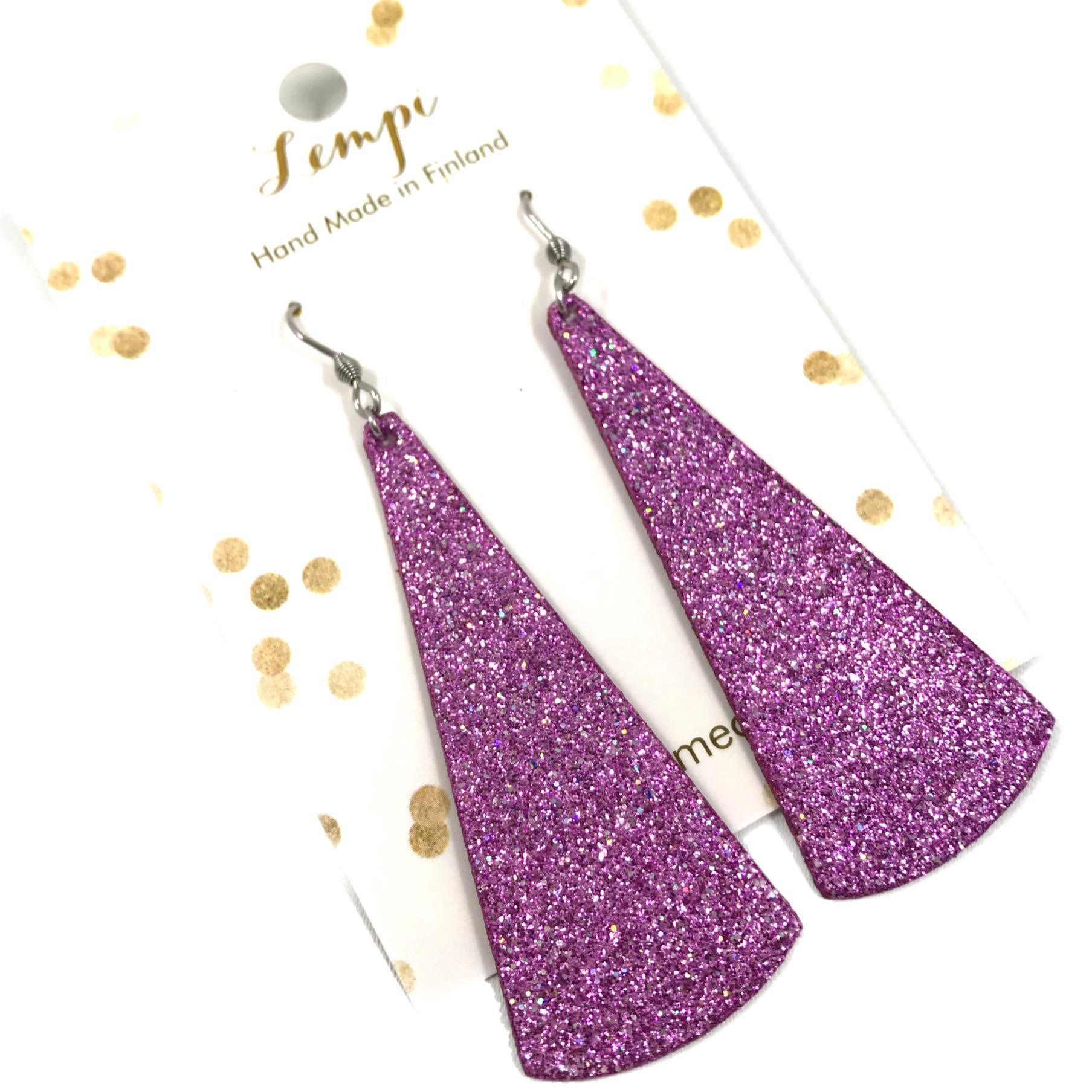 LEMPI earrings, Kajo (lavender glitter)