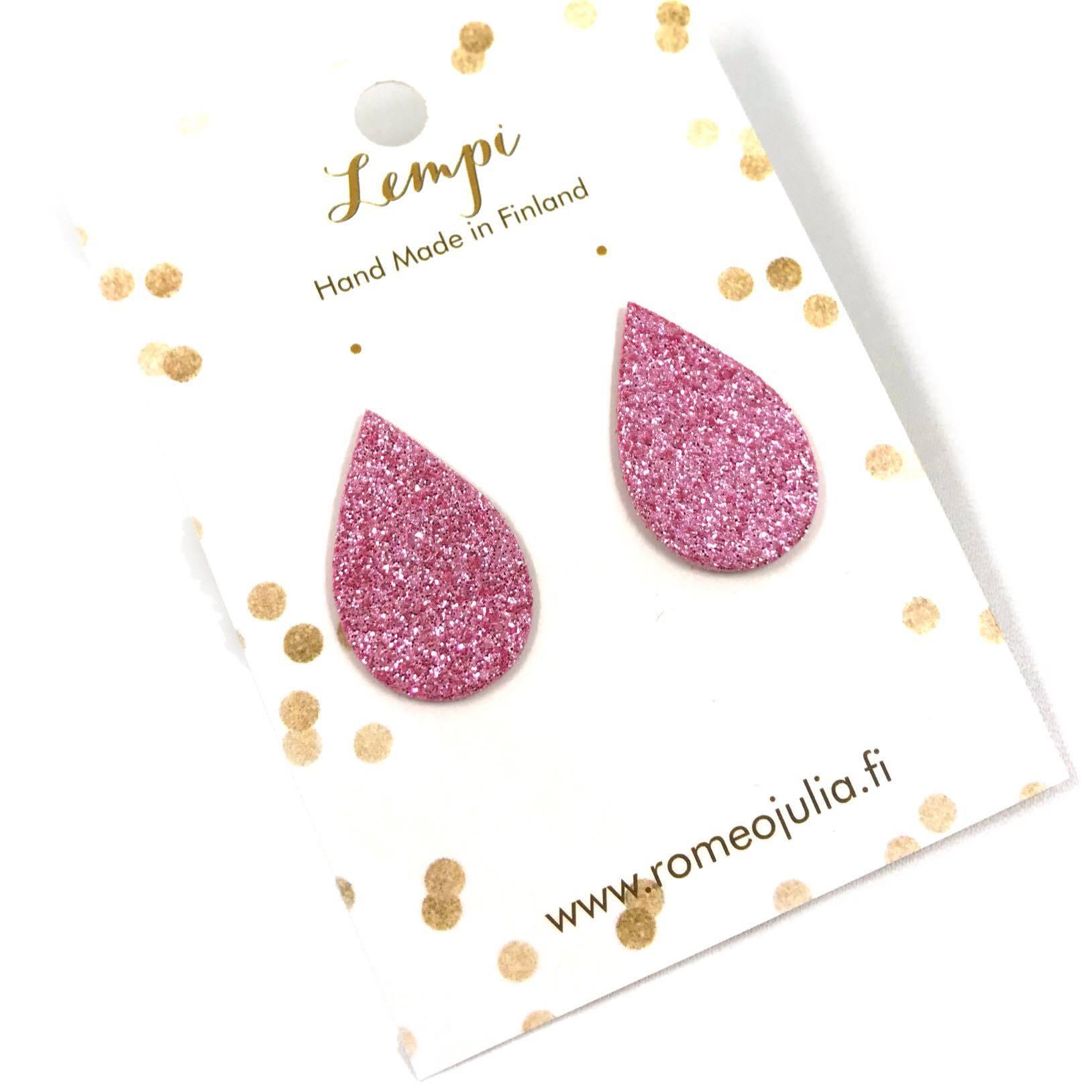 LEMPI earrings, Pisara (pink glitter)