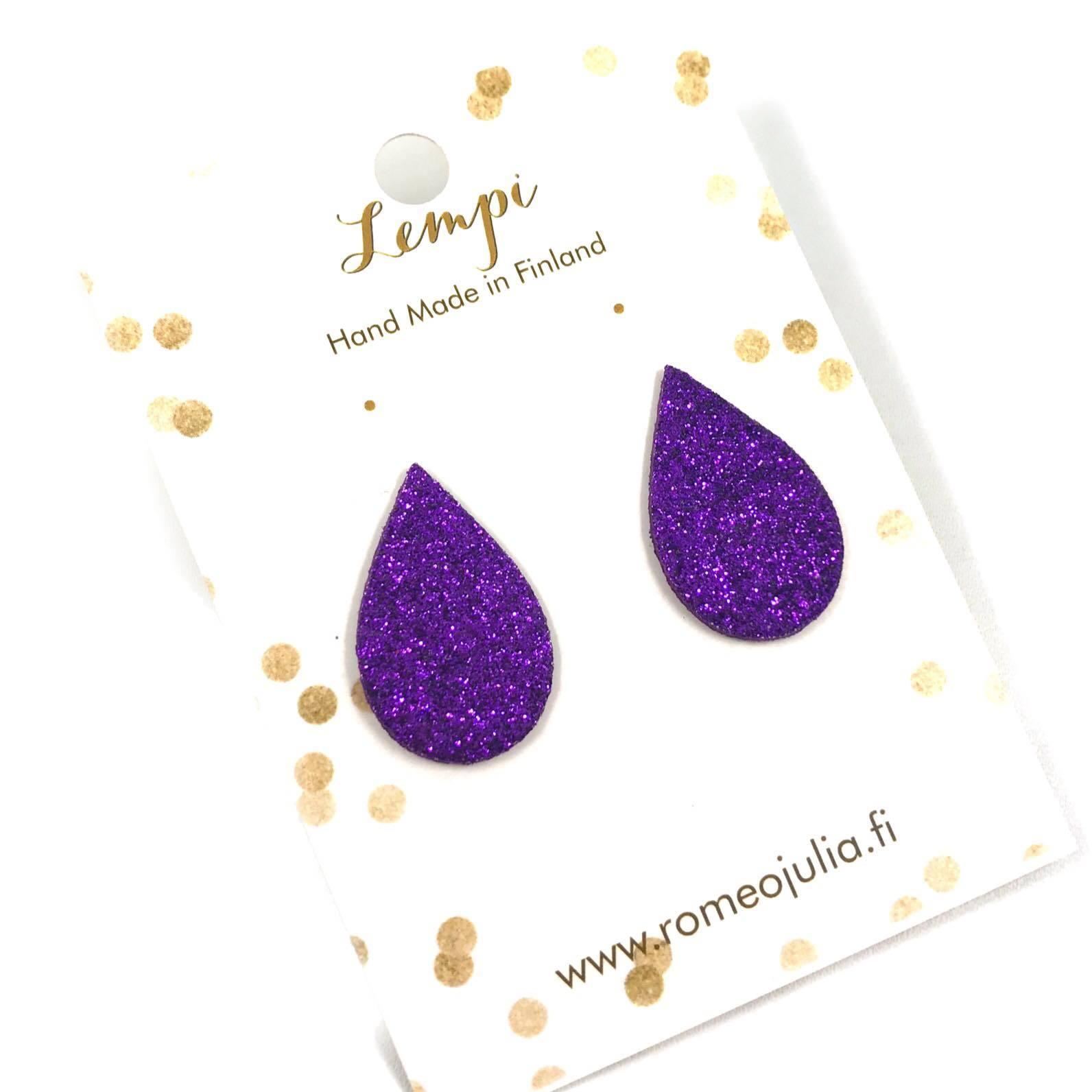 LEMPI earrings, Pisara (purple glitter)