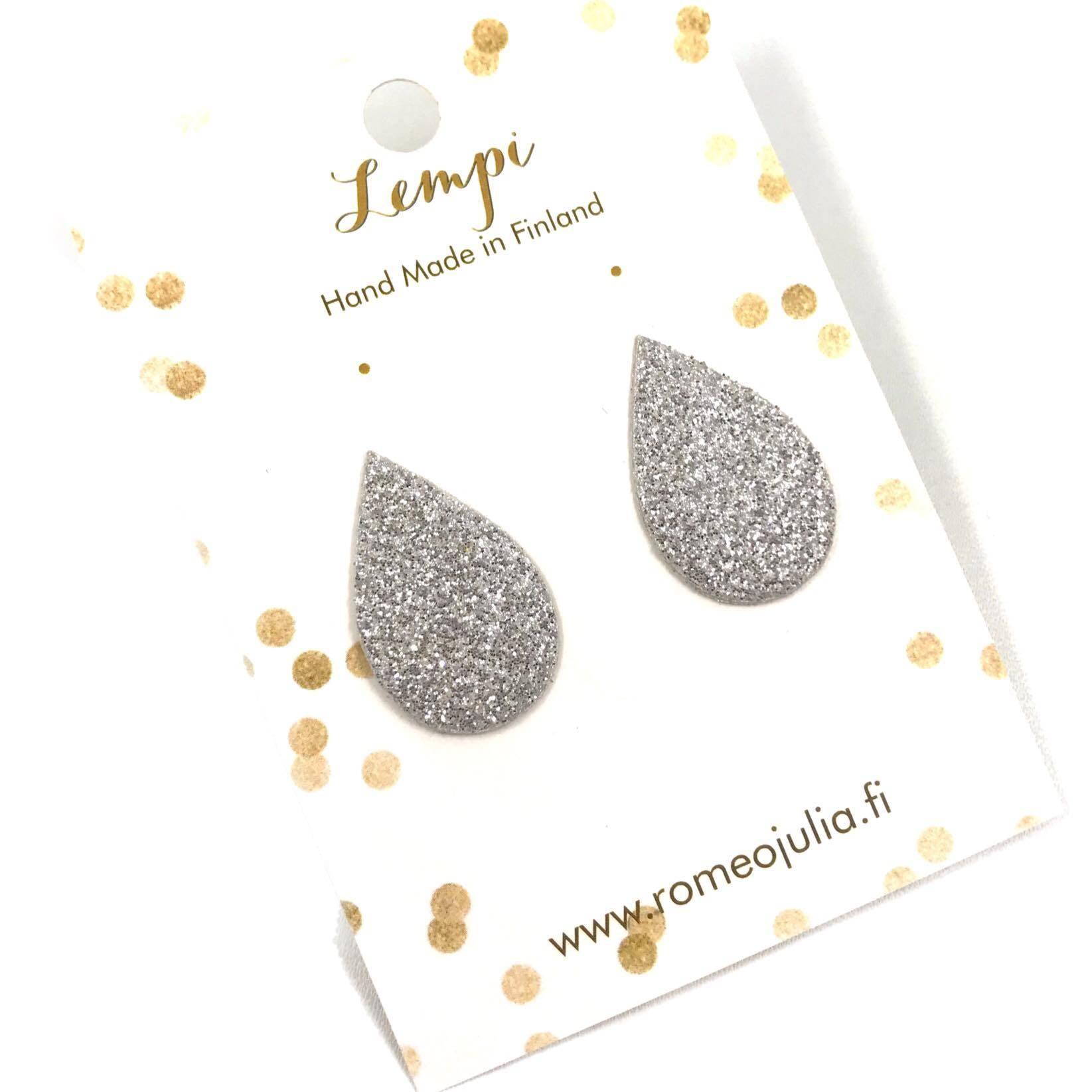 LEMPI earrings, Pisara (silver glitter)