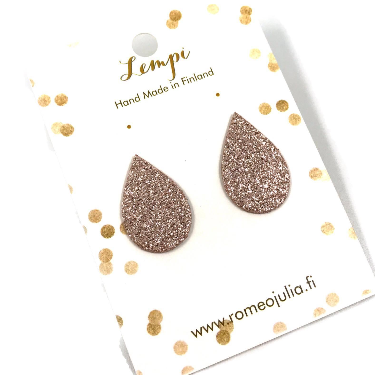 LEMPI earrings, Pisara (rose gold glitter)