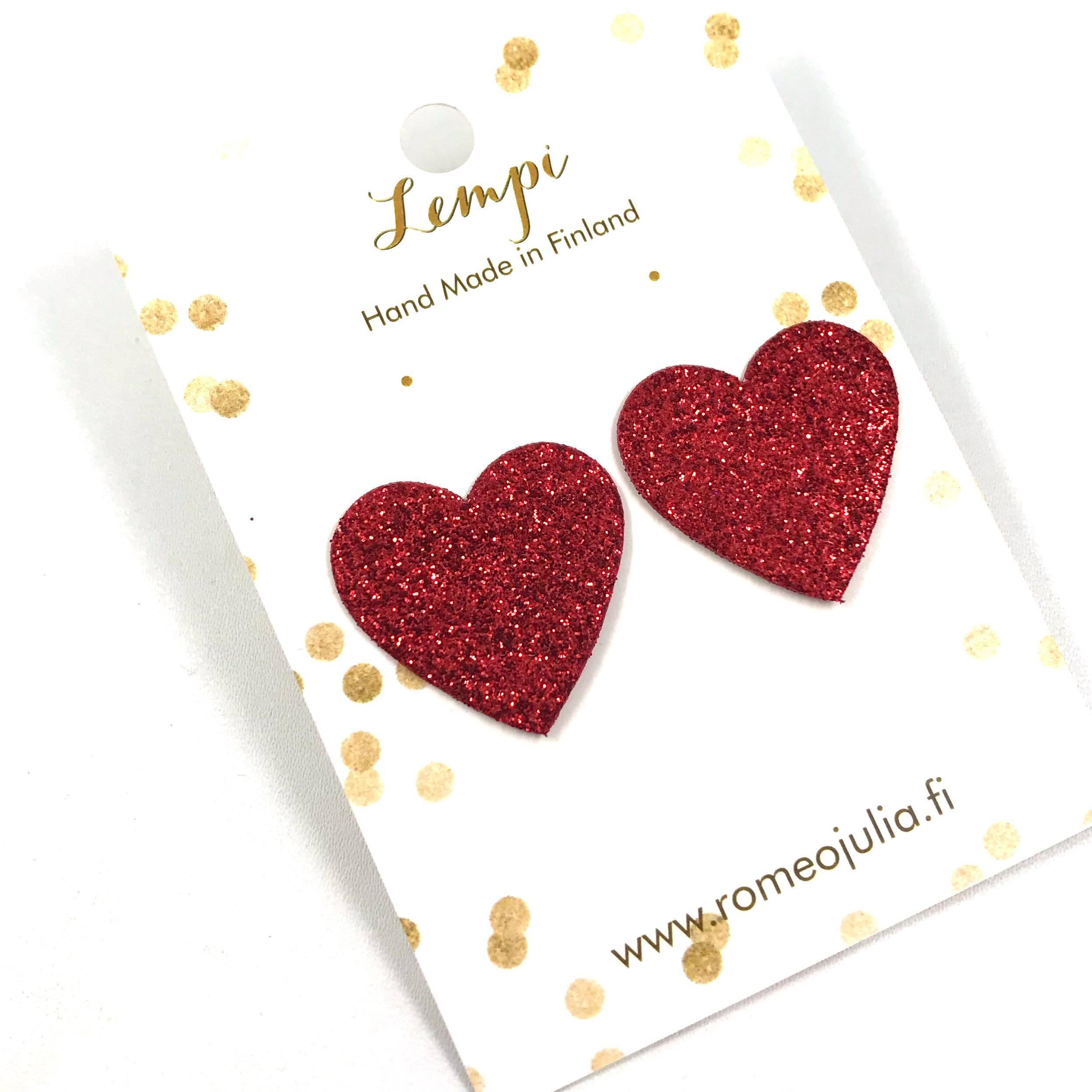 LEMPI earrings, Lempi (red glitter)