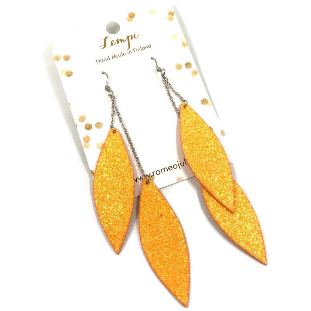 LEMPI earrings, Laura (apricot glitter, two-piece)