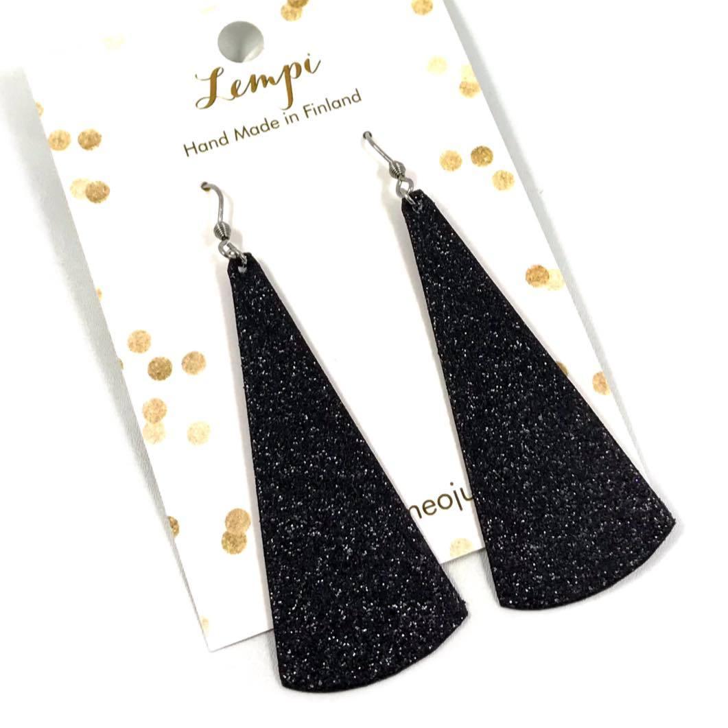 LEMPI earrings, Kajo (black glitter)