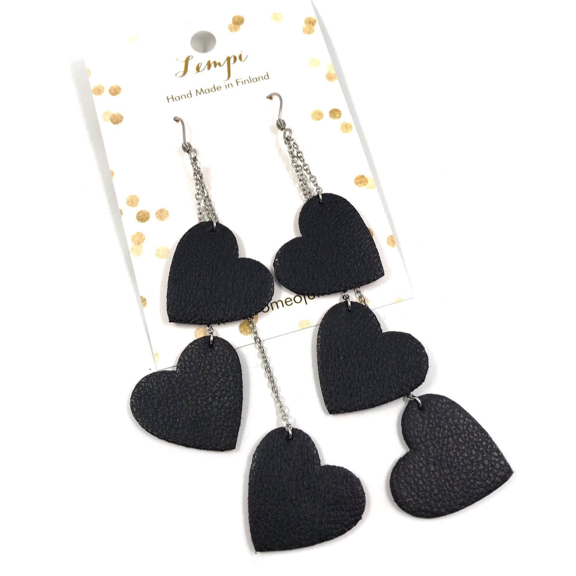 LEMPI earrings, Lempi (three-piece, black)