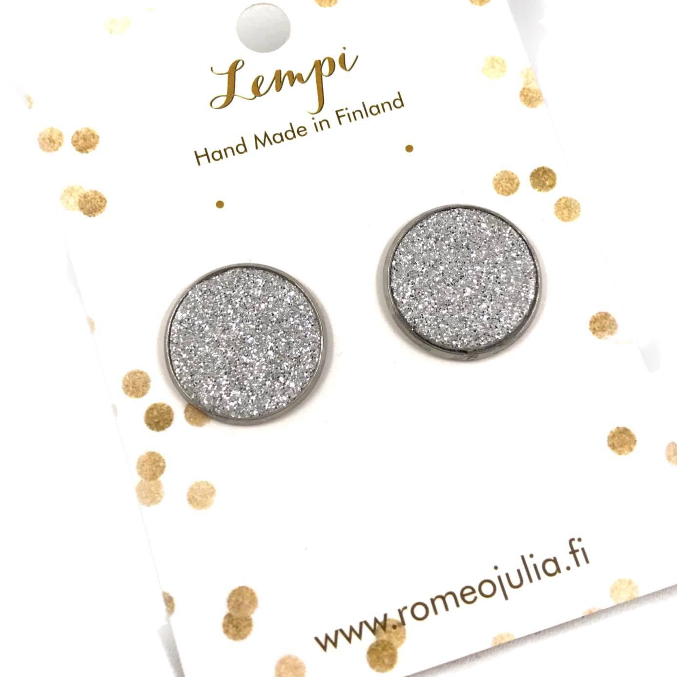 LEMPI earrings, Veera (silver glitter, L)