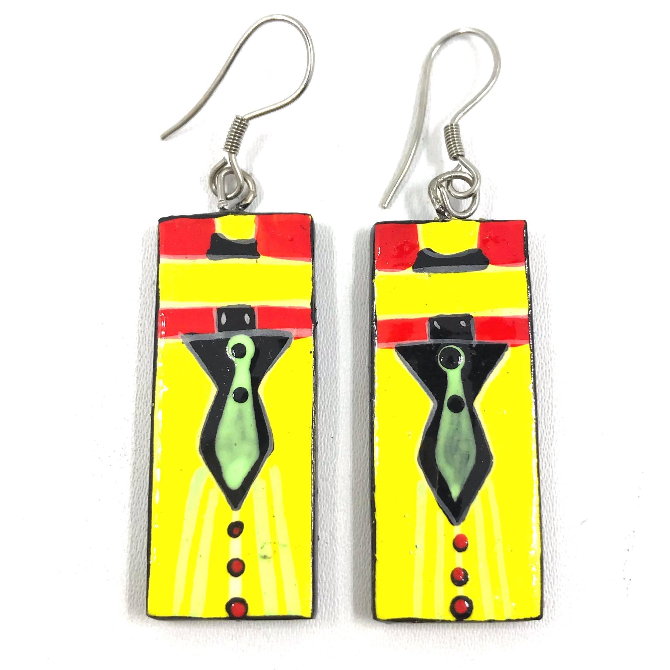 Wooden earrings, Necktie