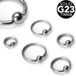 Piercing ring 1.2mm Titanium BCR titanium ball lock ring