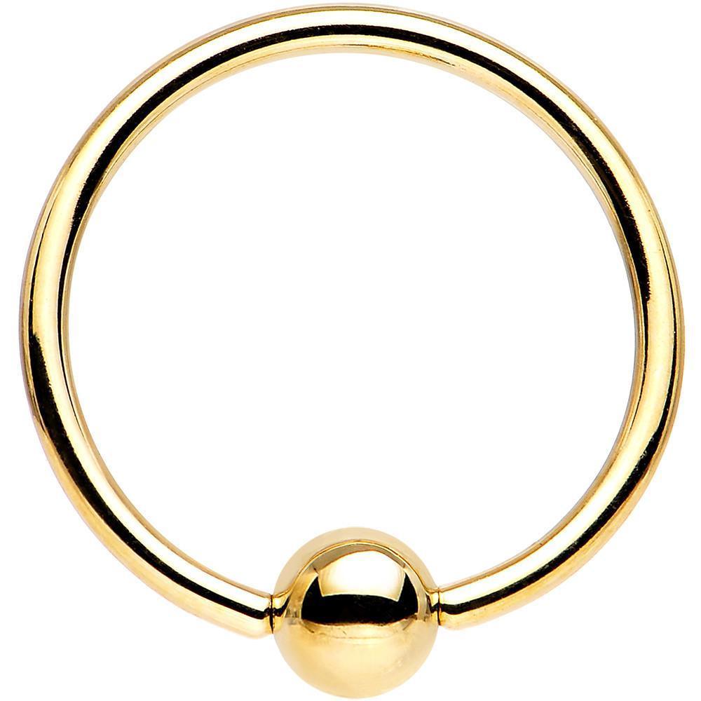 Piercing ring 1.2mm BCR Titanium Goldline Premium (5mm ball)