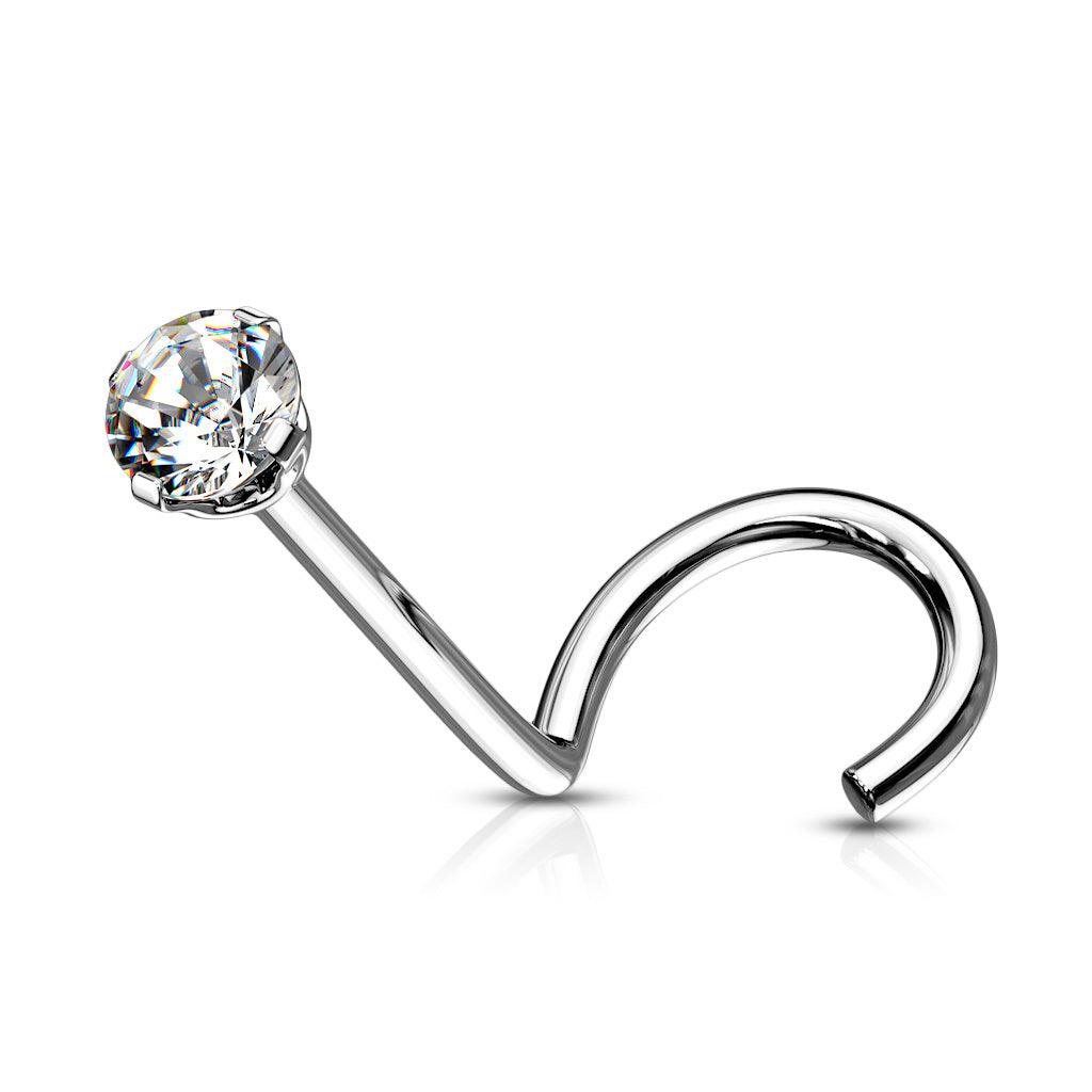 Nenäkoru, nenänappi Prong Set Round CZ  (1mm/3mm)