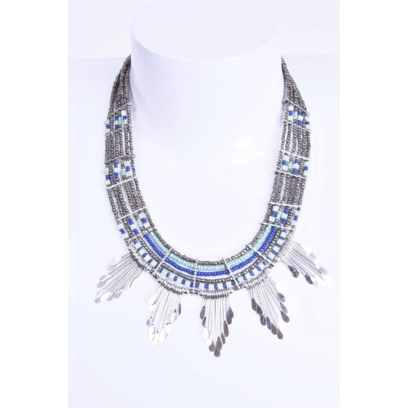 Necklace/ATOLL-PALME, Beads Collar in Turquoise