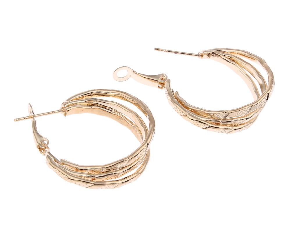 Earrings, hoop earrings, KOA Collection/Diamond Cut Gold Hoops